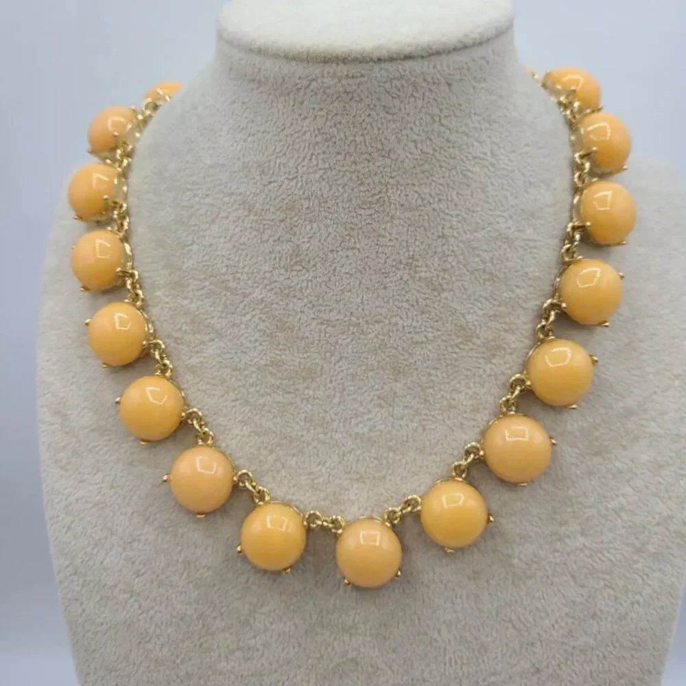 J Crew Butterscotch Yellow Bubble Necklace NWOT